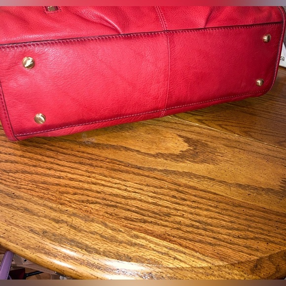 B. Makowsky Rosy Red Glove Leather Satchel & Dust Bag - EUC - Picture 11 of 14